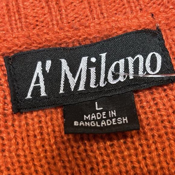 Y2K Women’s Off Shoulder Cropped Wrap Sweater Size L Chunky Knit Fall Sweater - Picture 6 of 7